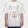 Llama Face, Tricou Oversize Barbati (Unisex)
