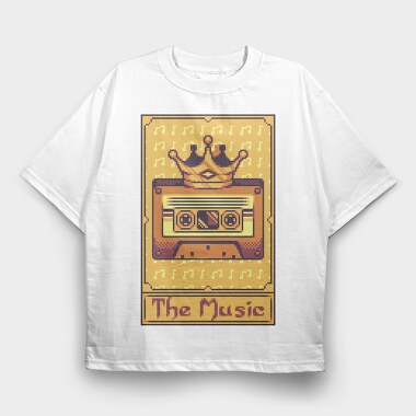 Pixelart Tarot Card the Music, Tricou Oversize Barbati (Unisex)
