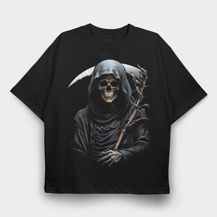 Grim Reaper Graphic, Tricou Oversize Barbati (Unisex)