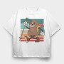 Sloth Hiker, Tricou Oversize Barbati (Unisex)