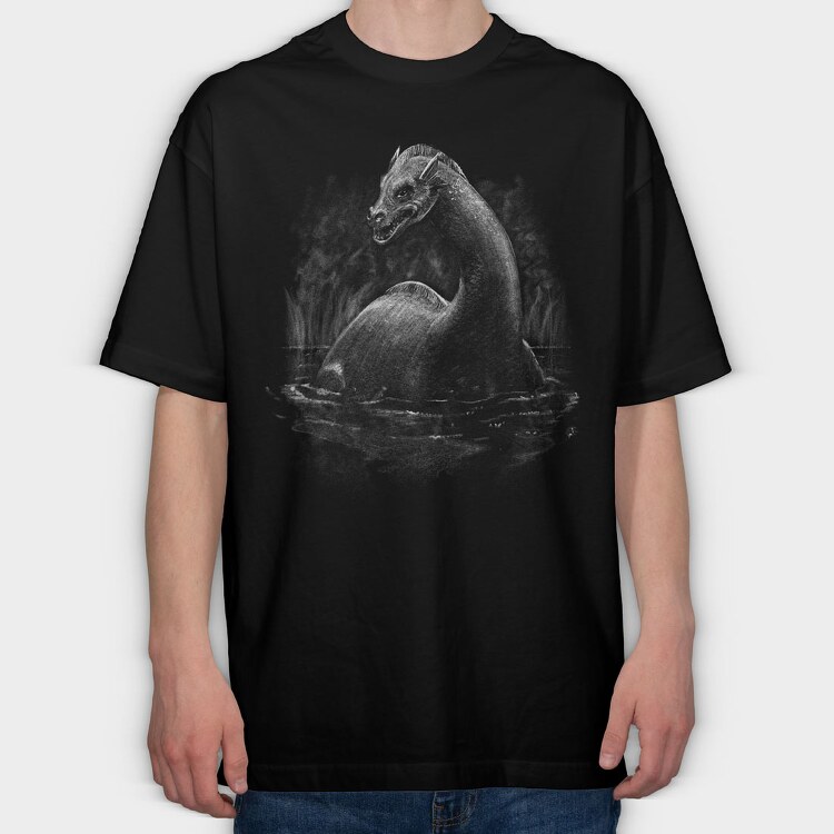 Loch Ness Monster, Tricou Oversize Barbati (Unisex)