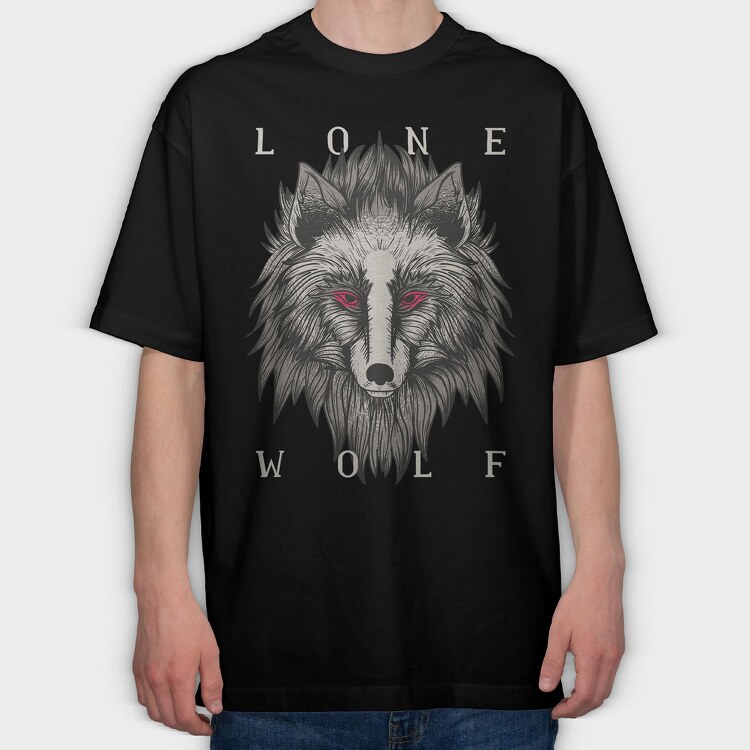Lone Wolf, Tricou Oversize Barbati (Unisex)