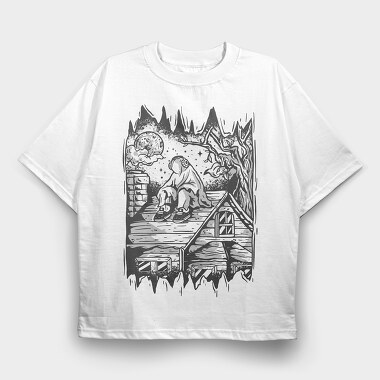 Lonely Ghost, Tricou Oversize Barbati (Unisex)