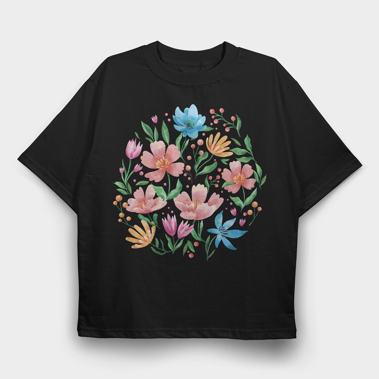 Wild Flowers, Tricou Oversize Barbati (Unisex)