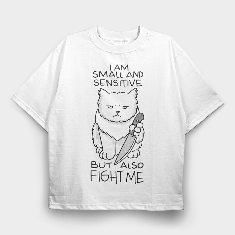 Small and Sensitive Cat, Tricou Oversize Barbati (Unisex)