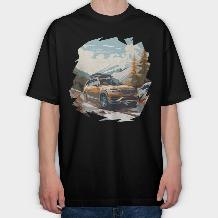 Winter Suv Car, Tricou Oversize Barbati (Unisex)