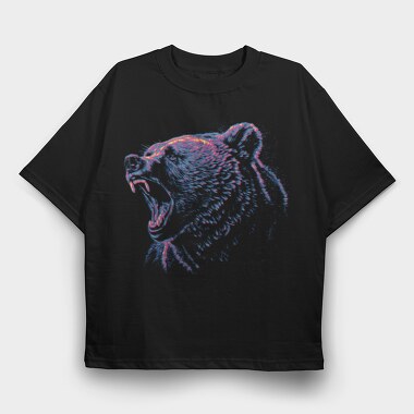Grizzly Bear Roaring, Tricou Oversize Barbati (Unisex)
