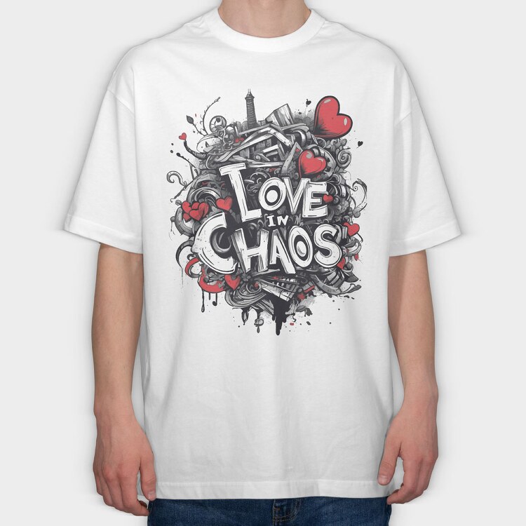 Love Chaos, Tricou Oversize Barbati (Unisex)
