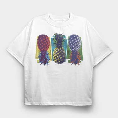 Pop Art Pineapple, Tricou Oversize Barbati (Unisex)