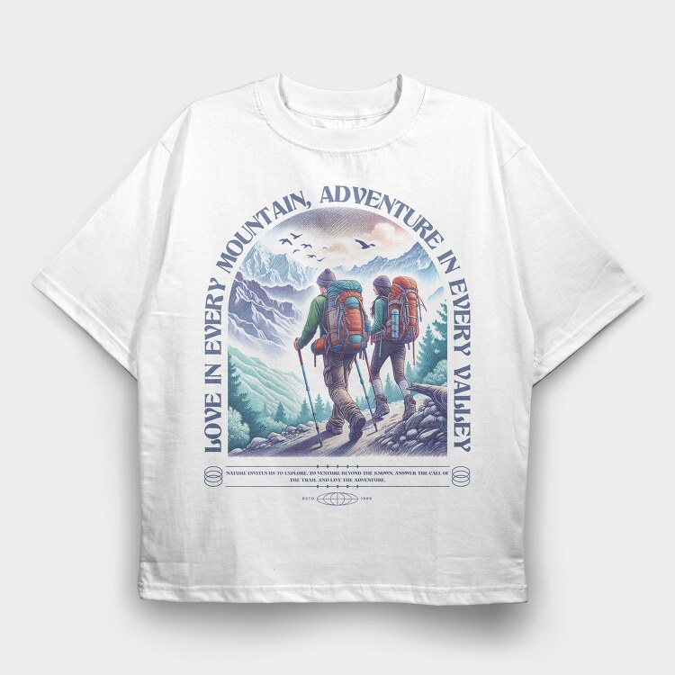 Love in Every Mountain, Tricou Oversize Barbati (Unisex)