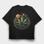 Cannabis Planets, Tricou Oversize Barbati (Unisex)