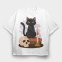 Witchy Black Cat, Tricou Oversize Barbati (Unisex)