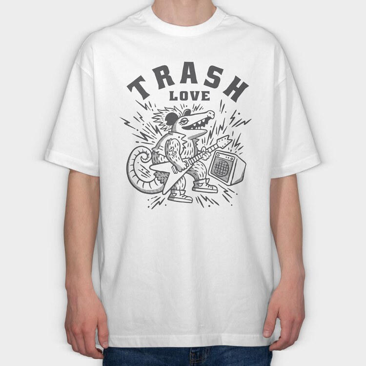 Possum Trash Love, Tricou Oversize Barbati (Unisex)