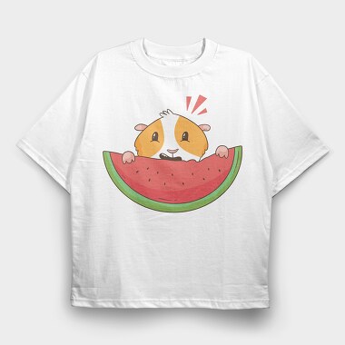 Guinea Pig Watermelon, Tricou Oversize Barbati (Unisex)