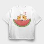 Guinea Pig Watermelon, Tricou Oversize Barbati (Unisex)