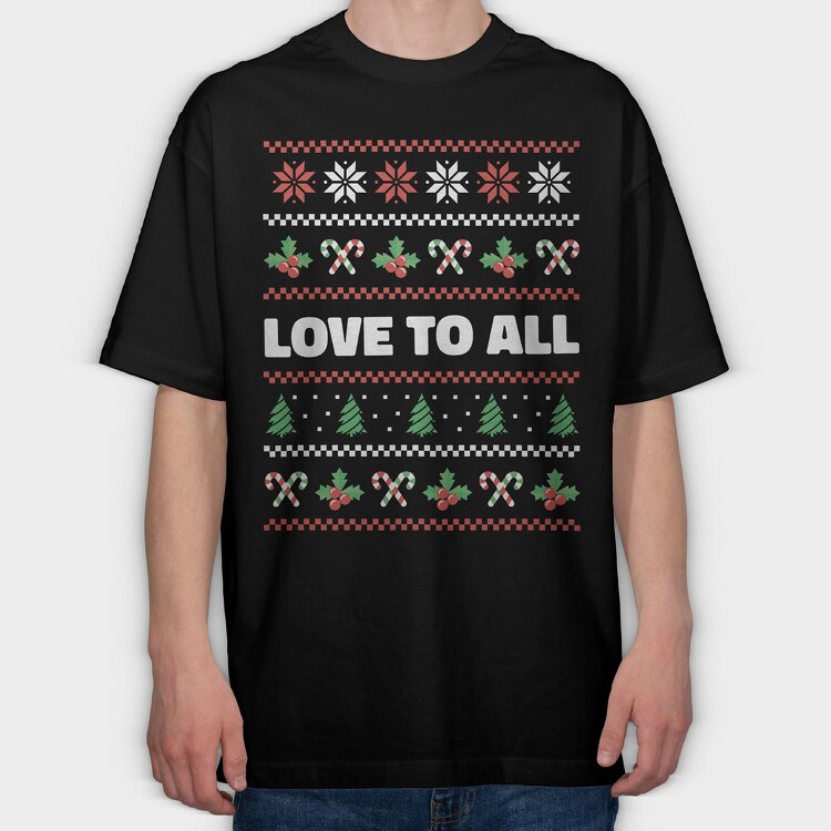 Love to All Ugly Sweater, Tricou Oversize Barbati (Unisex)