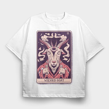 Wizard Goat Tarot Card, Tricou Oversize Barbati (Unisex)