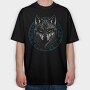 Wolf Head Blue, Tricou Oversize Barbati (Unisex)
