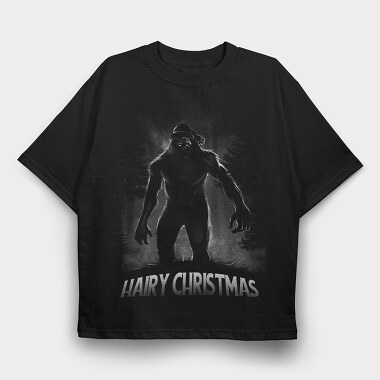 Hairy Christmas Bigfoot, Tricou Oversize Barbati (Unisex)