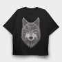 Wolf Portrait 1, Tricou Oversize Barbati (Unisex)