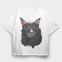 Maine Cat Portrait, Tricou Oversize Barbati (Unisex)