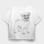 Pug Dog, Tricou Oversize Barbati (Unisex)