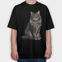 Maine Coon Cat, Tricou Oversize Barbati (Unisex)
