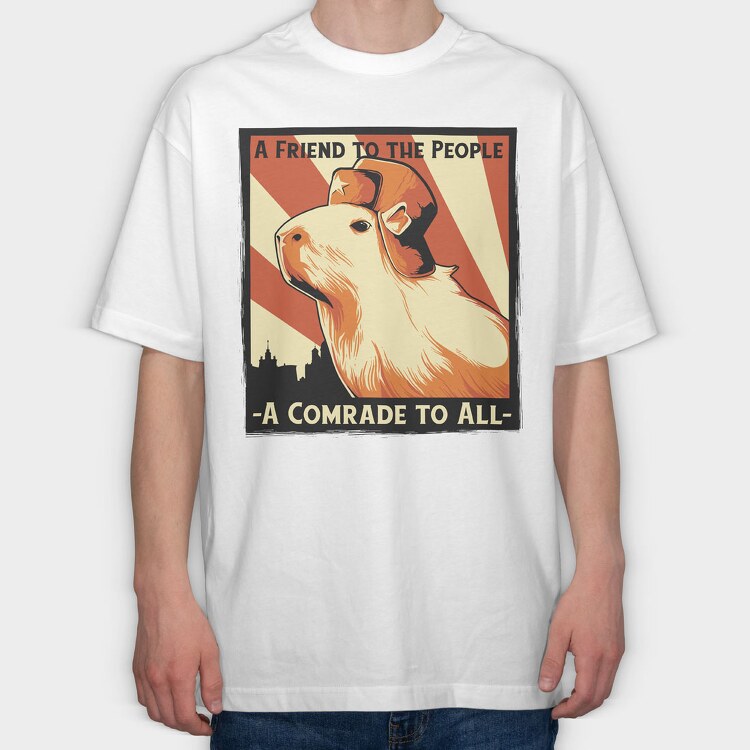 Soviet Capybara, Tricou Oversize Barbati (Unisex)