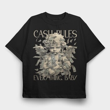 Cash Rules, Tricou Oversize Barbati (Unisex)