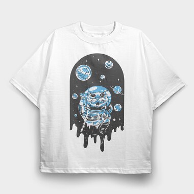 Space Cat Planets, Tricou Oversize Barbati (Unisex)