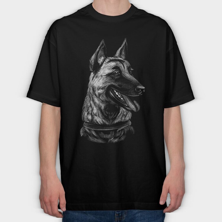 Malinois Belga Dog, Tricou Oversize Barbati (Unisex)