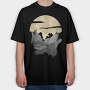 Wolves Howling With the Moon, Tricou Oversize Barbati (Unisex)