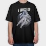 Space Dog I Must Go, Tricou Oversize Barbati (Unisex)