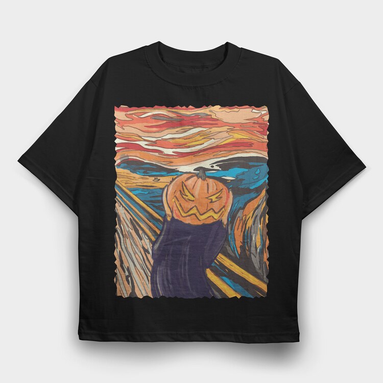 Pumpkin Scream, Tricou Oversize Barbati (Unisex)