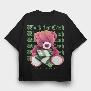 Work Cash, Tricou Oversize Barbati (Unisex)