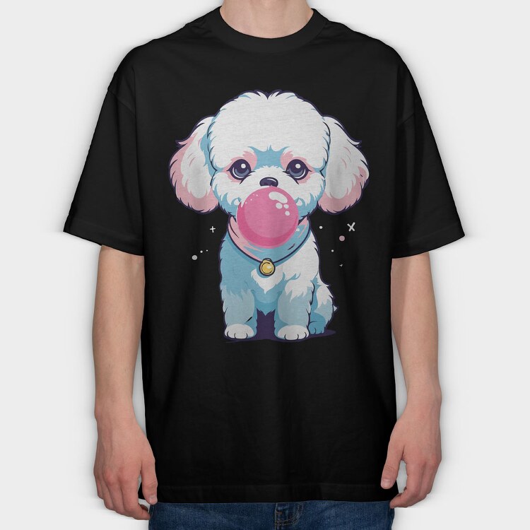 Dog Bubblegum, Tricou Oversize Barbati (Unisex)