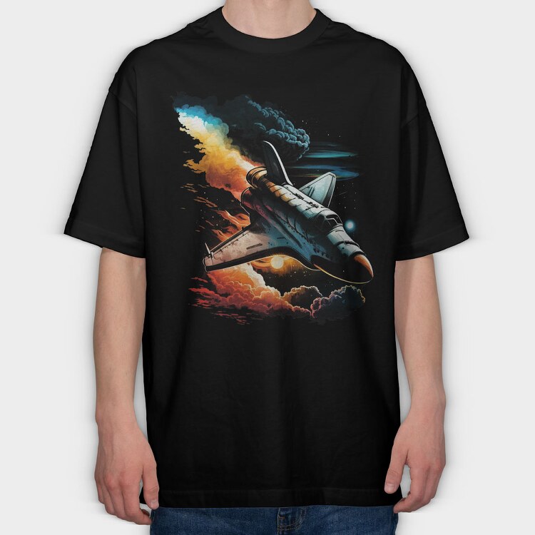 Space Shuttle Colorful, Tricou Oversize Barbati (Unisex)