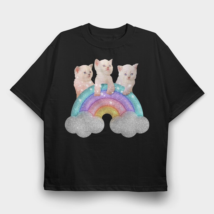 Sparkles Cats, Tricou Oversize Barbati (Unisex)