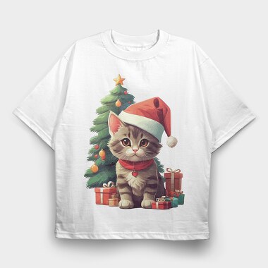 Cat Christmas Gifts, Tricou Oversize Barbati (Unisex)