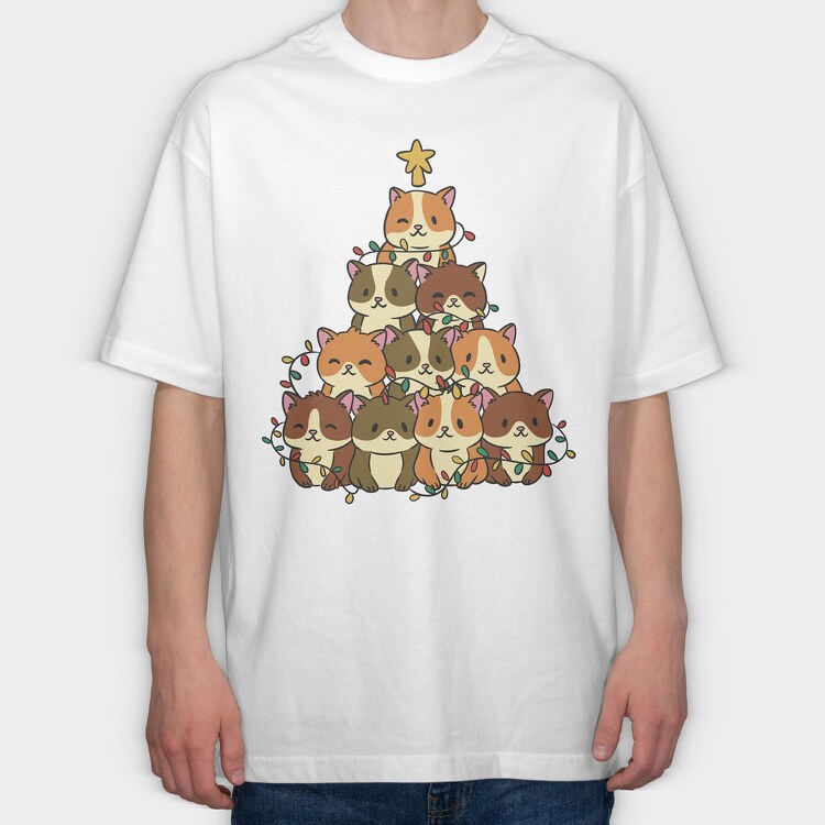 Hamster Christmas Tree, Tricou Oversize Barbati (Unisex)
