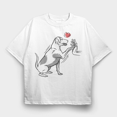 Dog High Five, Tricou Oversize Barbati (Unisex)