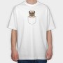 Dog in a Pocket, Tricou Oversize Barbati (Unisex)