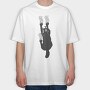 Hanging Cat, Tricou Oversize Barbati (Unisex)