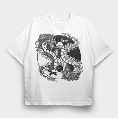 Yin Yang Dragons, Tricou Oversize Barbati (Unisex)