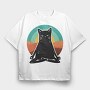 Yoga Cat 2, Tricou Oversize Barbati (Unisex)