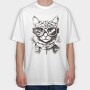 Cat Galsses Draw, Tricou Oversize Barbati (Unisex)