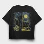 Starry Night Bigfoot, Tricou Oversize Barbati (Unisex)