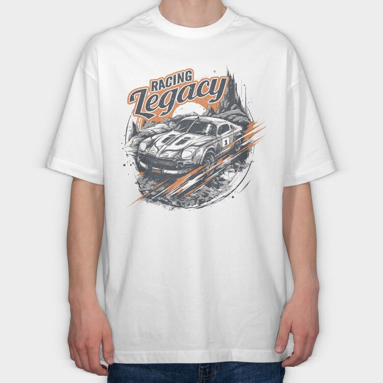 Racing Legacy Retro Car, Tricou Oversize Barbati (Unisex)