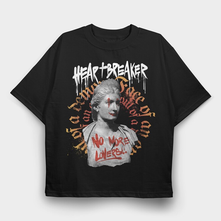 Statue Graffitti Heartbreaker, Tricou Oversize Barbati (Unisex)