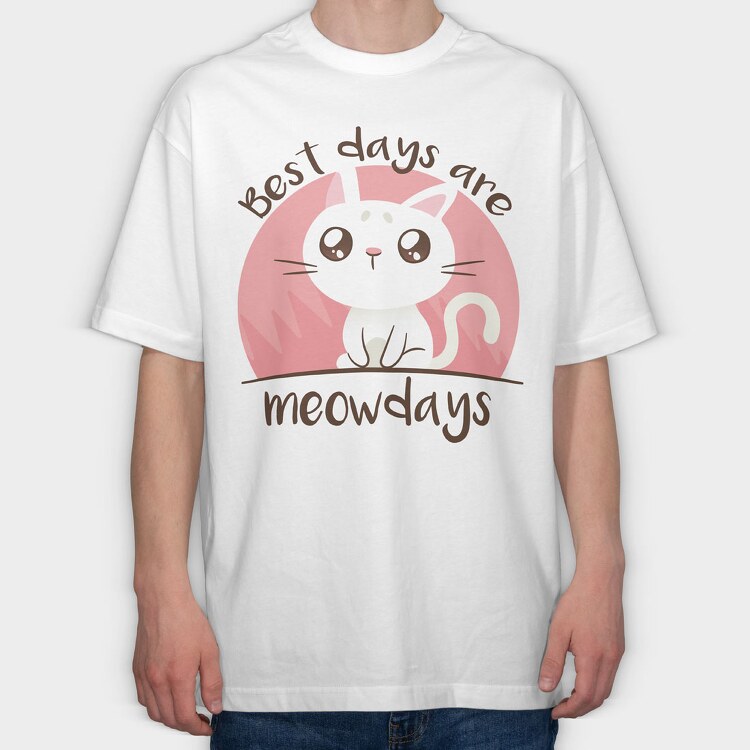 Meowdays Cat, Tricou Oversize Barbati (Unisex)